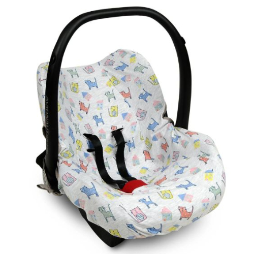 Ubeybi Bouncer Cover Cute Kitties, White