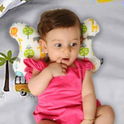 Ubeybi Thermal Baby Travel Support Butterfly Pillow, Grey/black