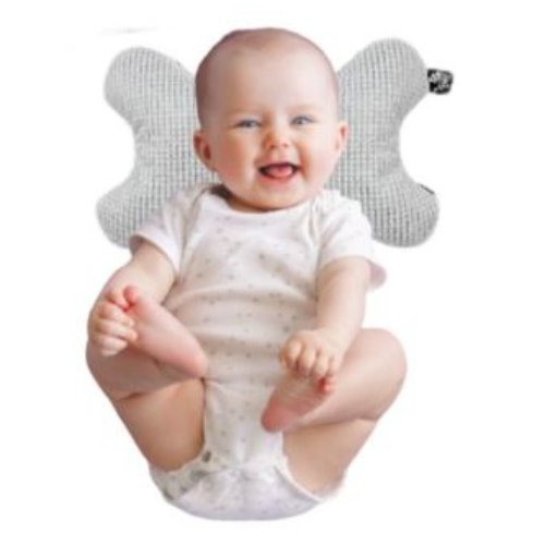 Ubeybi Thermal Baby Travel Support Butterfly Pillow, Grey/black