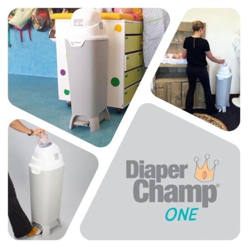 Diaper Champ One Maxi Handsfree Odourless Diaper Pail - Silver