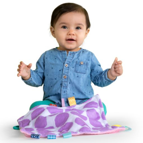 BABY EINSTEIN Bright Starts - Little Taggies 2 - Sided Blankie - Purple Dots