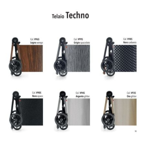 CAM Telaio Techno Aluminum Stroller Frame, Black