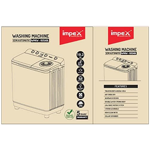 Impex WM 4205 12KG Semi Automatic Washing Machine with Transparent Window View A