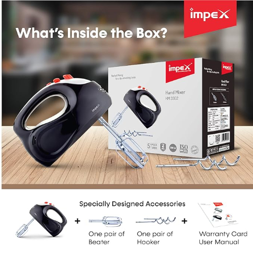 Impex HM 3302 Hand Mixer 5 Speed