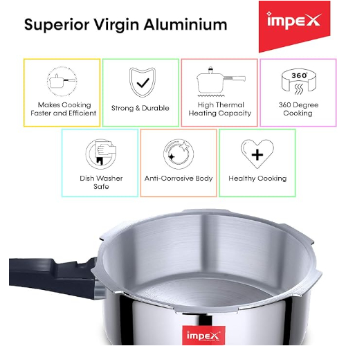 Impex IPC 5C3 Pressure Cooker 5 +3 Ltr Combo