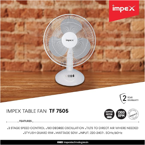 Impex TF 7505 16" Table Fan  