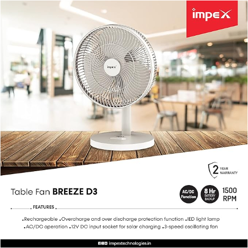 Impex Breeze D3 Rechargeable Fan