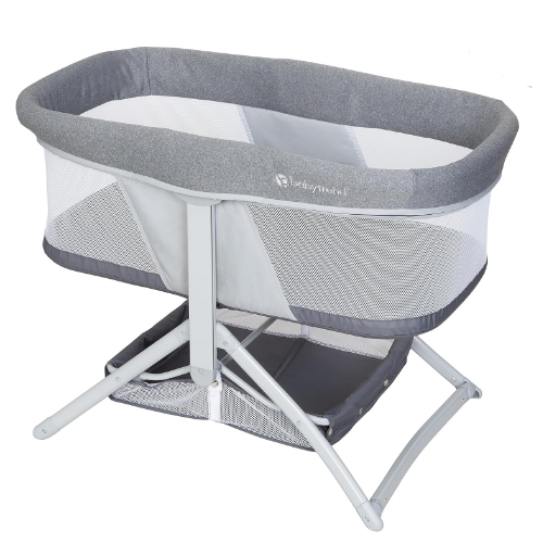 Babytrend Quick-Fold 2-In-1 Rocking Bassinet- Shadow Stone Gray