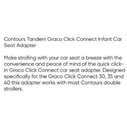 Contours Tandem Infant Car Seat Adapter, Black