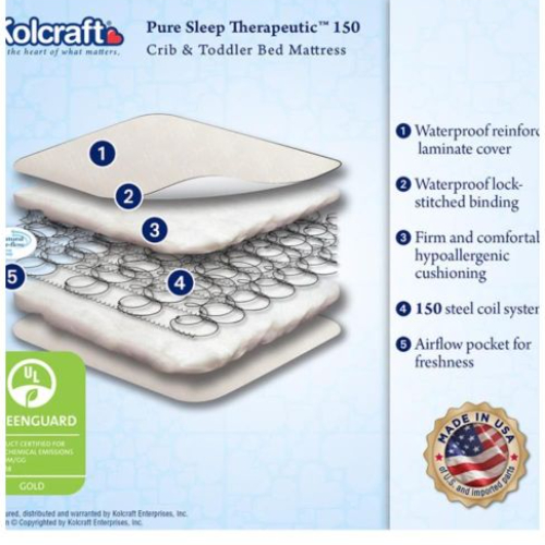 Kolcraft Pure Sleep Therapeutic 150 Crib Mattress