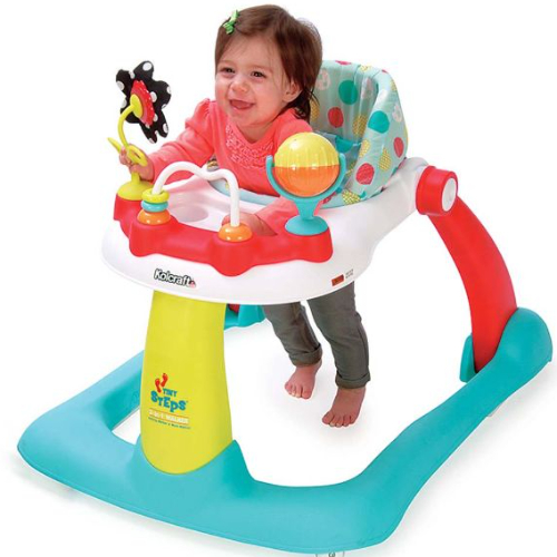 Kolcraft Tiny Steps 2-in-1 Activity Walker, Blue/pink