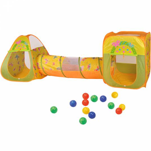 Ching Ching Butterfly Triangle+Square House and Tunnel with 100pcs Colorful Ball