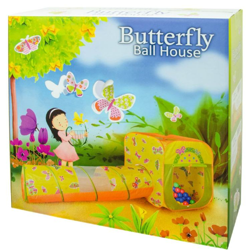 Ching Ching Butterfly Triangle House and Tunnel with 100pcs Colorful Balls