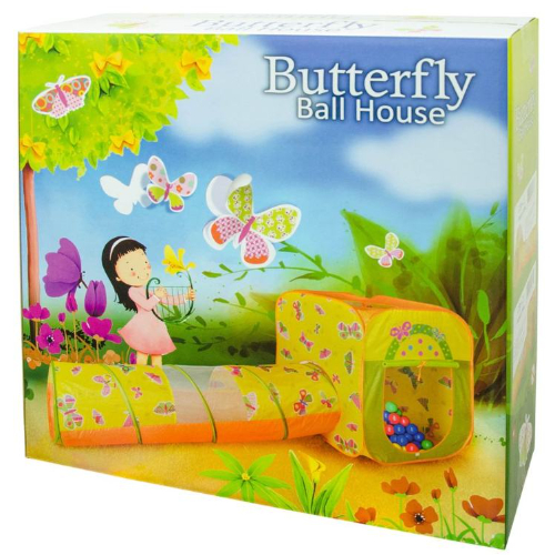 Ching Ching Butterfly Triangle House and Tunnel with 100pcs Colorful Balls