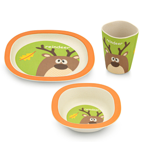 Fissman Dinner Set Deer 3 Pcs (Bamboo Fibre)