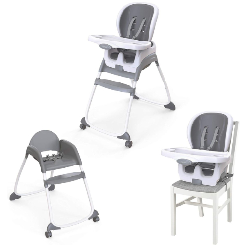 Ingenuity SmartClean Trio 3-in-1 High Chair Slate - White and Grey