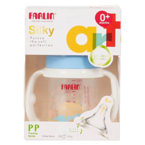 Farlin Silky PP Little Art Feeding Bottle with Handle, 150ML