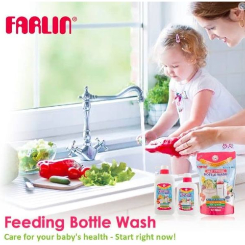 Farlin PP Feeding Bottle + Bottle Wash  150 ML 1set, Blue/orange (Assorted)
