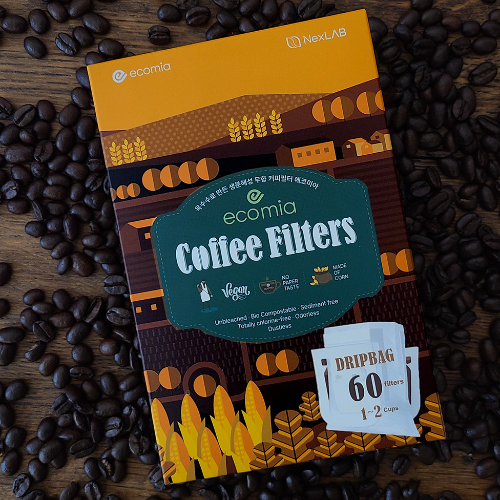 ecomia corn coffee filters, Vegan, No paper taste, Made of corn, 60 Filters