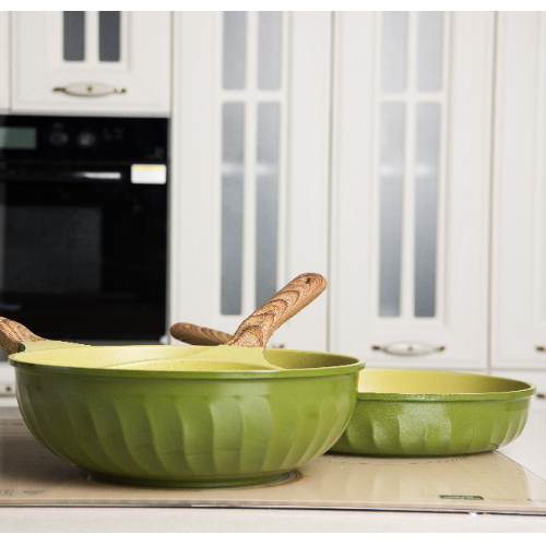 Olive Greenwood Wok pan, Stone coating 24cm 26cm / 28cm / 30cm