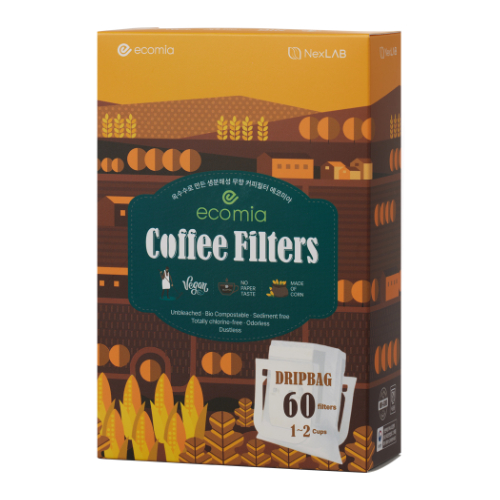 ecomia corn coffee filters, Vegan, No paper taste, Made of corn, 60 Filters
