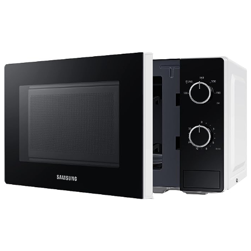Samsung Solo Microwave Oven with Full Glass Door, 20L, White, Dual Dial, MS20A30