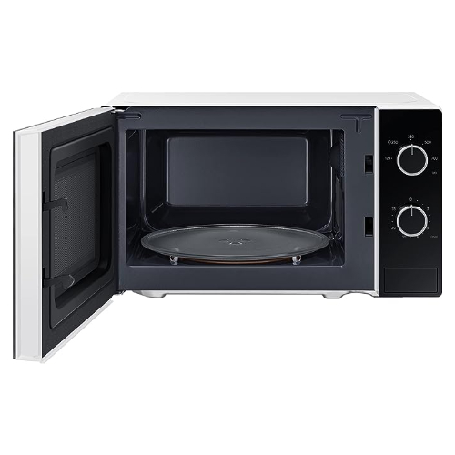 Samsung Solo Microwave Oven with Full Glass Door, 20L, White, Dual Dial, MS20A30