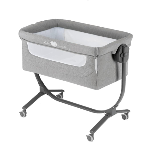 Cullami Co Bed Cradle, Light Grey, Made In Italy Cradle With Co-Sleeping Functio