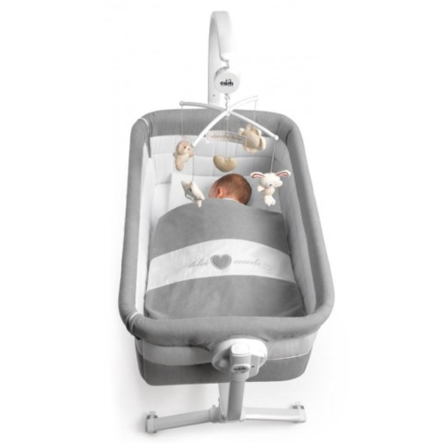 Cullami Co Bed Cradle, Light Grey, Made In Italy Cradle With Co-Sleeping Functio
