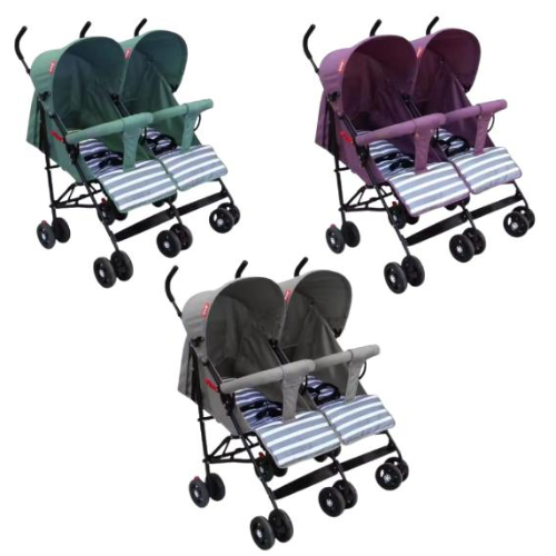 VIP STARS Small Light Weight Twin Stroller Foldable, 1 Piece Assorted