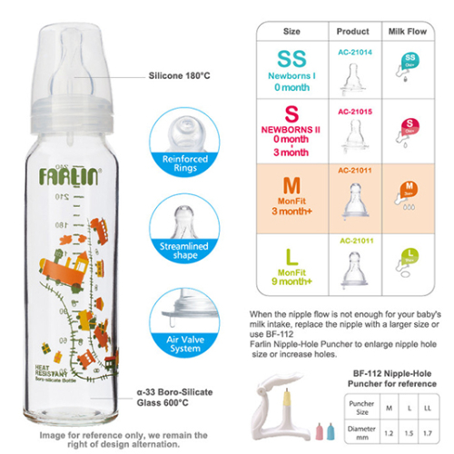FARLIN Glass Feeding Bottle - 80 oz