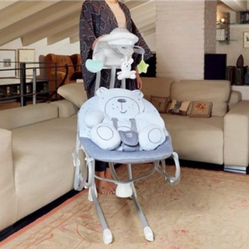 Cam Portable Evo Baby Infant Swing With Support And Safety, 0 - 9 Kg - Grey Tedd