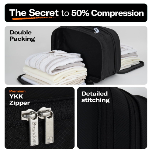 Branden Compression Packing Cube, Large, Sandbeige | Travel Essentials l Luggage