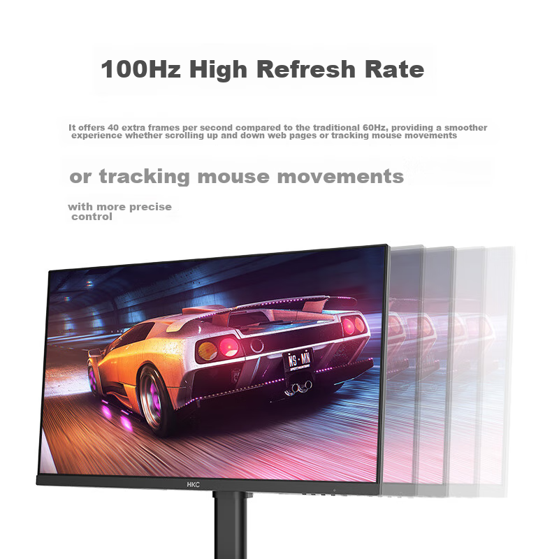 HKC 27-Inch 2K IPS Monitor, 100Hz Wide Color Gamut, E-Book Low Blue Light Flicke...