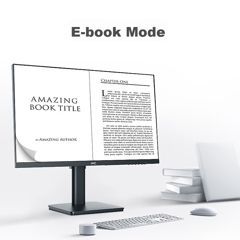 HKC 27-Inch 2K IPS Monitor, 100Hz Wide Color Gamut, E-Book Low Blue Light Flicke...