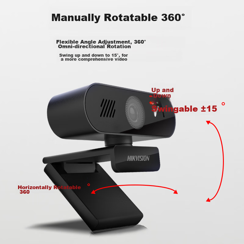 HIKVISION Computer Webcam, 2K HD Live Streaming, with Microphone And Speaker, US...