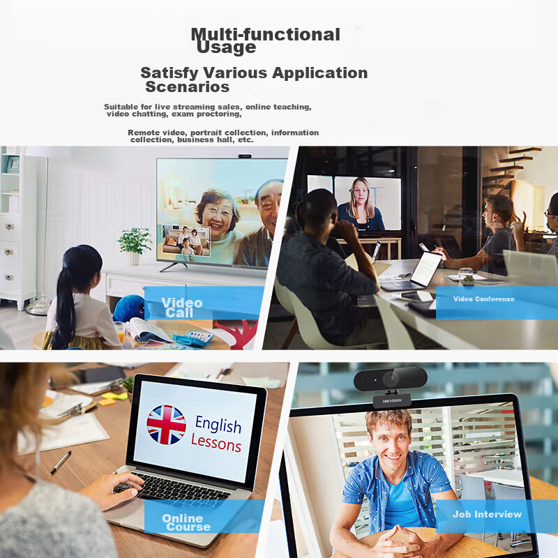 HIKVISION Computer Webcam, 2K HD Live Streaming, with Microphone And Speaker, US...