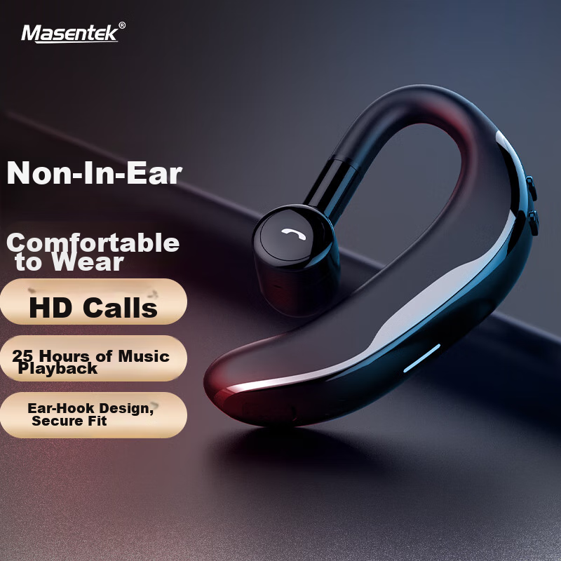 Masentek F610 Wireless Bluetooth Headphones, Single-Ear Non-In Ear-Hook Style He...