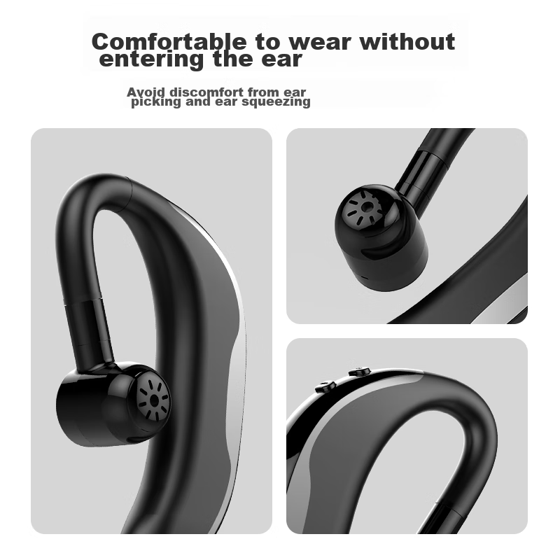 Masentek F610 Wireless Bluetooth Headphones, Single-Ear Non-In Ear-Hook Style He...