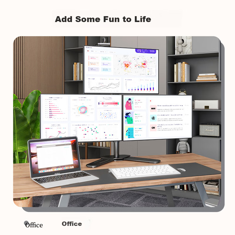 LUCKPRO Triple Monitor Stand, Computer Stand for 3 Screens, Desk Mount Stand for...