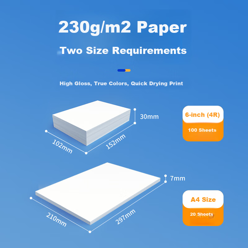 NVV 4R (6 Inch) 230g High Gloss Photo Paper, Photo Printing Paper, Inkjet High G...