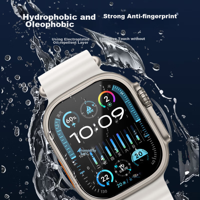 Smorss [Instant Application] Tempered Glass Screen Protector for Apple Watch Ult...