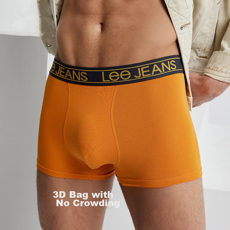 LEE Red Men's Underwear, Pure Cotton, 3A Antibacterial, Breathable Boxer Briefs,...