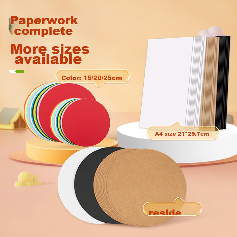 NVV 180g Round Cardstock, 15 Colors, White And Black, 25cm, Thickened Hard Paper...