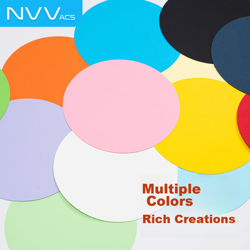 NVV 180g Round Cardstock, 15 Colors, White And Black, 25cm, Thickened Hard Paper...
