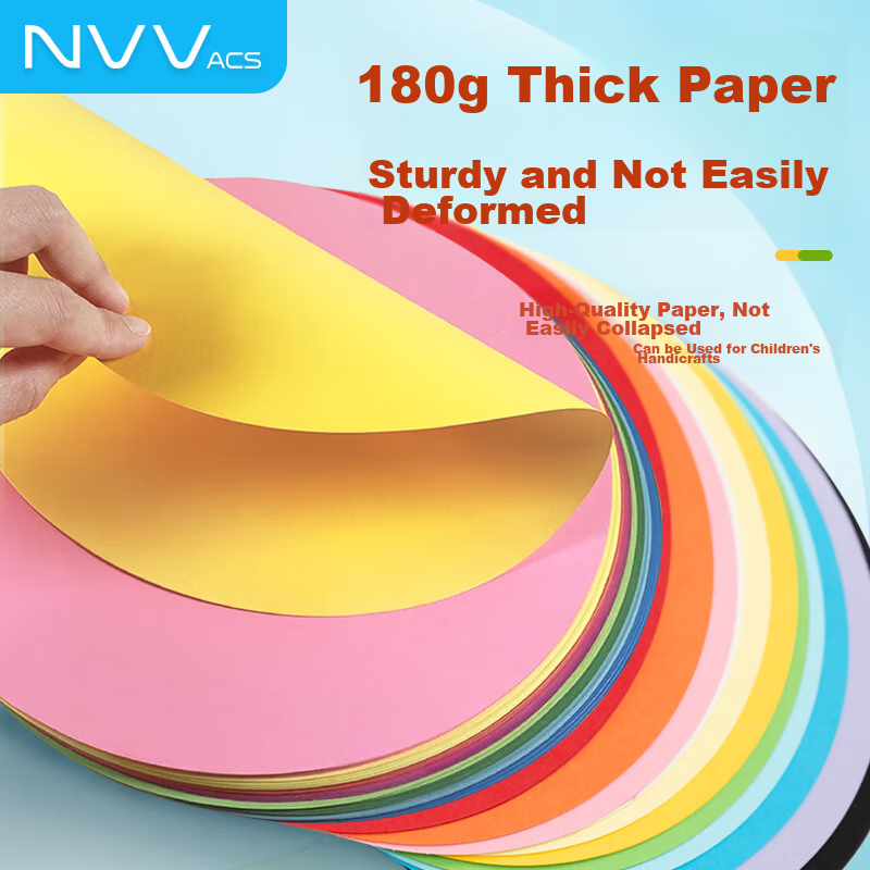NVV 180g Round Cardstock, 15 Colors, White And Black, 25cm, Thickened Hard Paper...