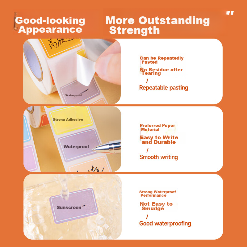 NVV Label Stickers, 5 Rolls, 2500 Pieces in Total, 25*15mm, Self-Adhesive Sticke...