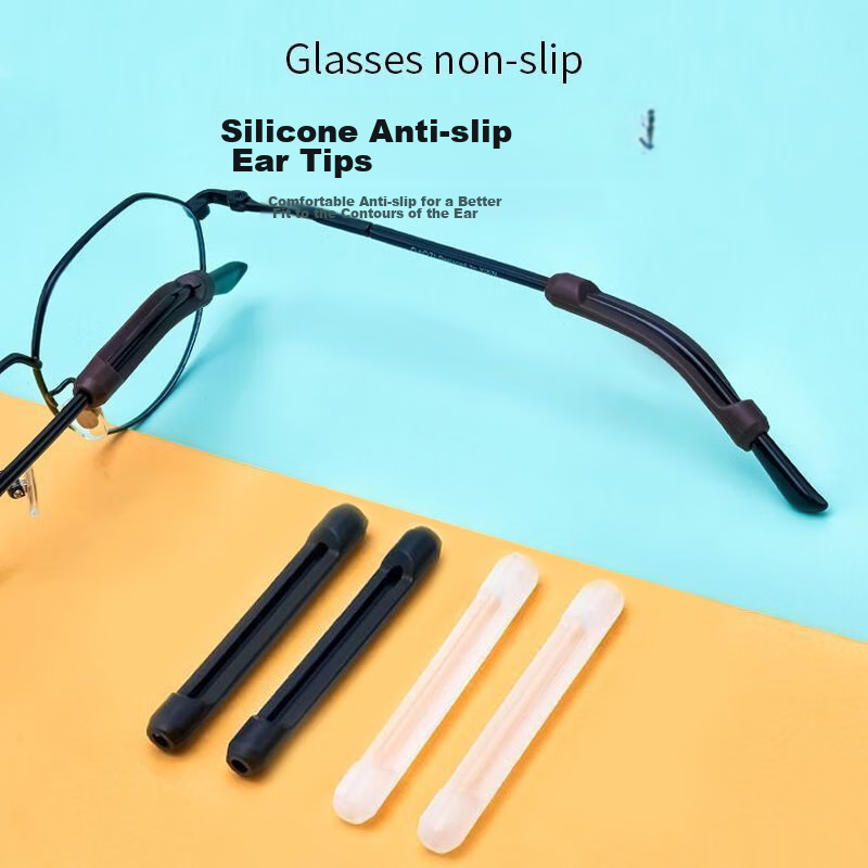 Jimmy Orange Glasses Anti-Slip Cover, Soft Silicone Ear Cups, Ear Hooks, Ear Hol...