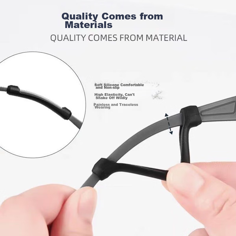 Jimmy Orange Glasses Anti-Slip Cover, Soft Silicone Ear Cups, Ear Hooks, Ear Hol...