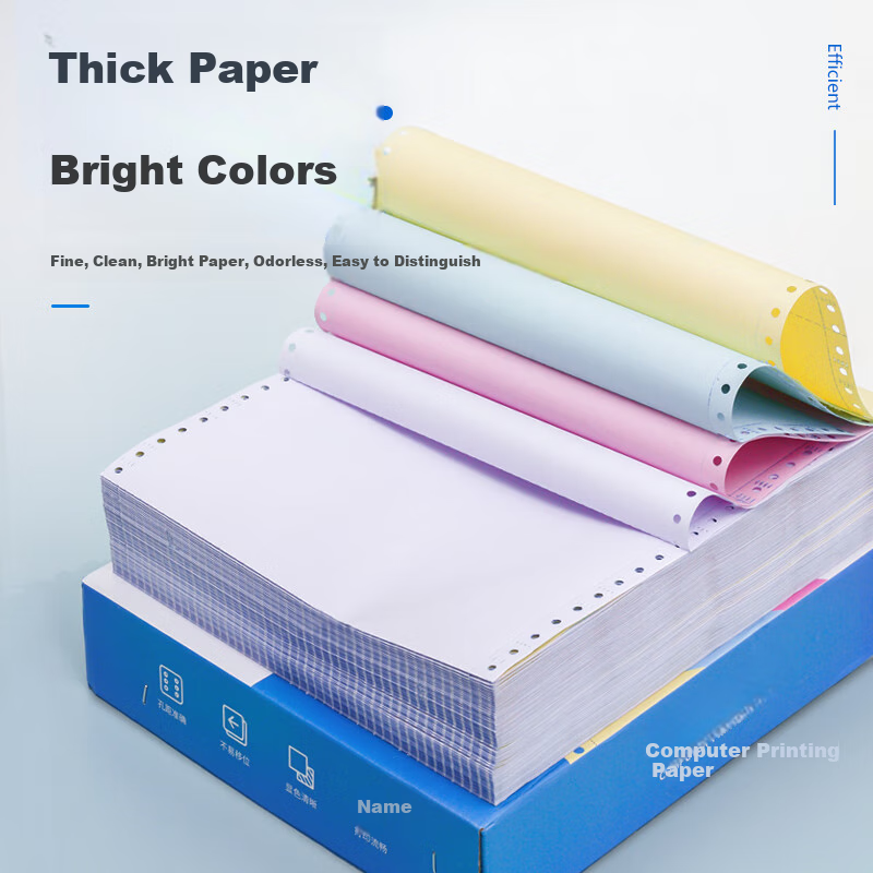 NVV Four-Part Three-Equal Division Needle Printing Paper Non-Tearable Edge Compu...